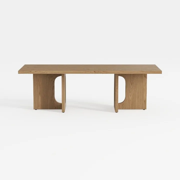 Minimalist Solid Oak Wood Dining Table 3D Model