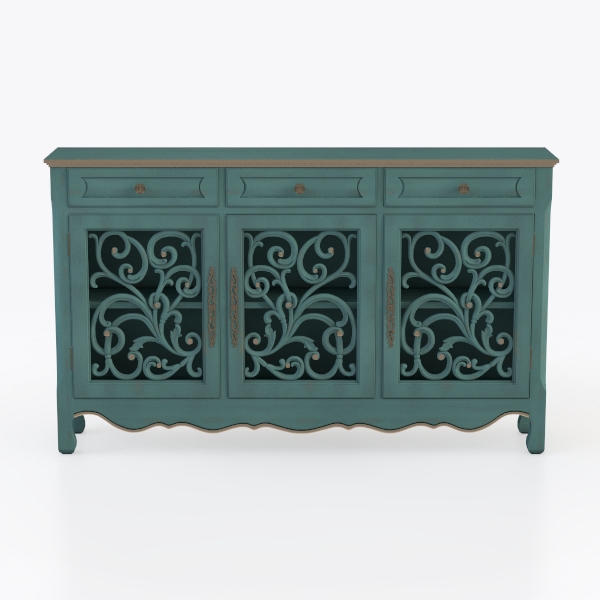 47&quot; Green Accent Wood Sideboard Buffet with