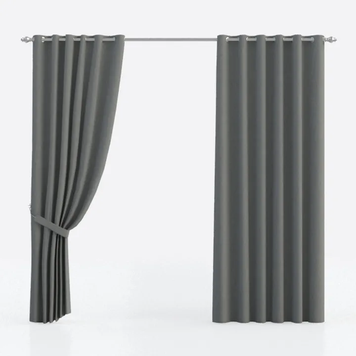 Light Grey Linen Blackout Curtains 84 Inch Length 