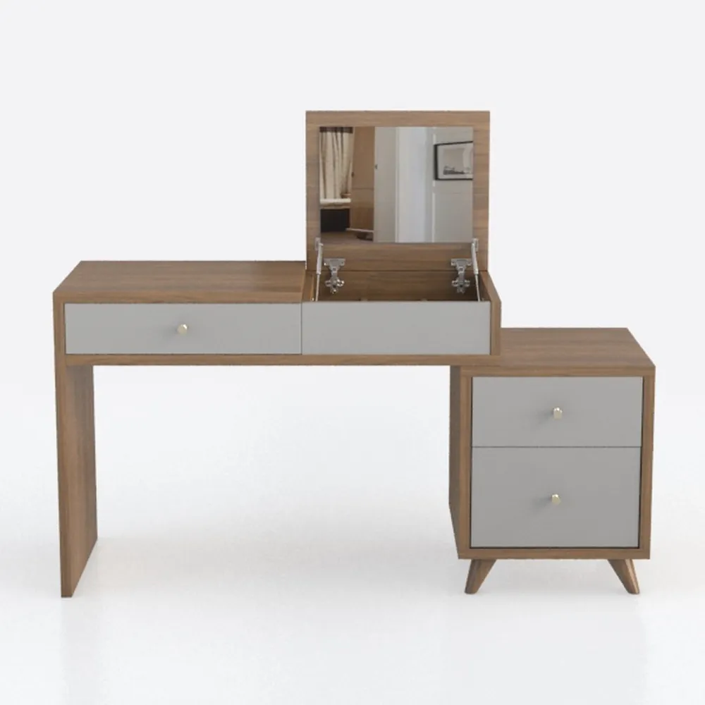 51 in. Rectangular Light Walnut Engineered Wood 4-