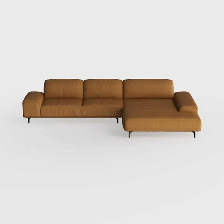 Modern Leather L Shape Sectional Sofa 3D Model
