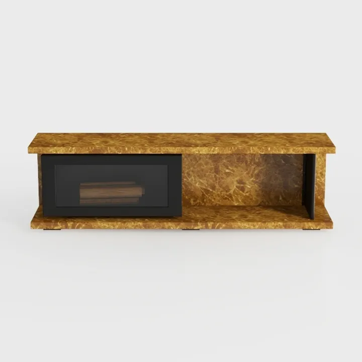 55'' Fluted Wood TV Stand, Entertainment Center