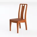 Classic Solid Wood Dining Chair Elegant Traditional Design 3D Model Left 45 Degree View