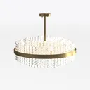 Boho Rattan Chandelier, 19.7" Large Boho Pendant Right 45 Degree View