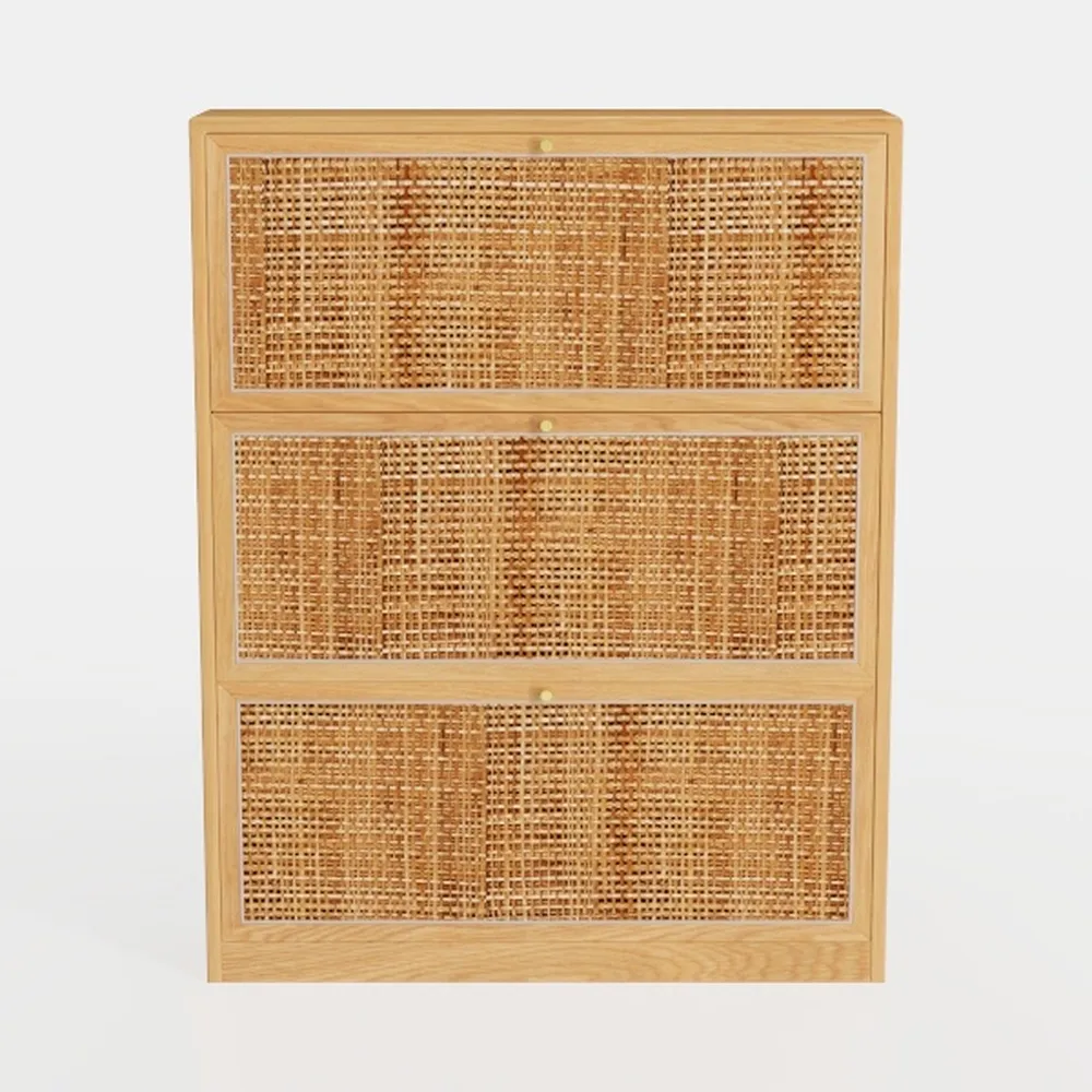 4 Drawer Dresser, Modern Rattan Dresser Chest with