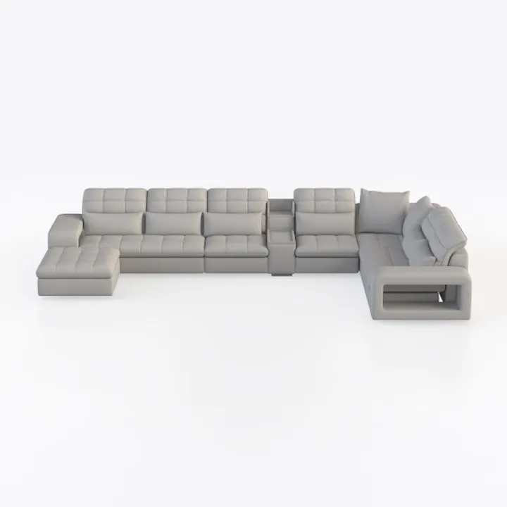 Manual Recliner Sectional Sofa Set with Cup