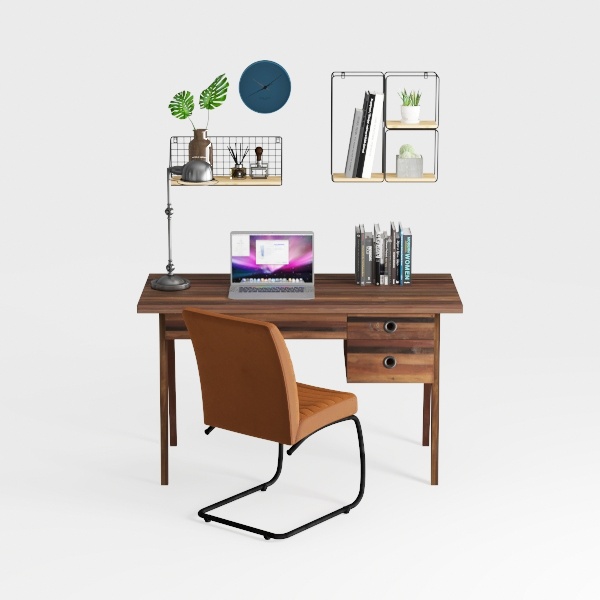NTC Flow Modern Wooden Rectangle Desk Table with H