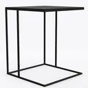 Minimalist Black Metal C Shape Side Table 3D Model Left 45 Degree View