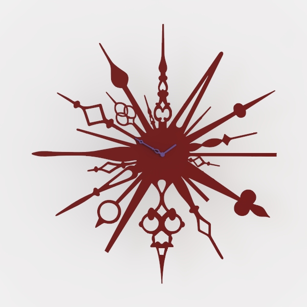 wall clock-Crimson Elegance