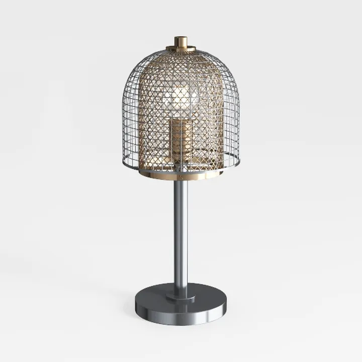 Modern Industrial Metal Caged Table Lamp 3D Model