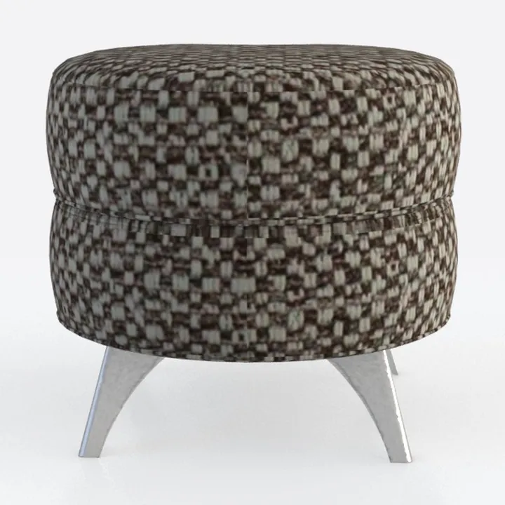 DOMO. collection Sgabello imbottito Molina moderno rotondo in tessuto Teddy, poggiapiedi, poggiapiedi, sgabello da divano, set 75 x 75 x 42 cm (larghezza x profondità x altezza), tortora