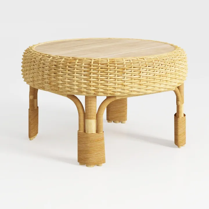 Cpintltr Round Ottoman Footstool Natural Seagrass