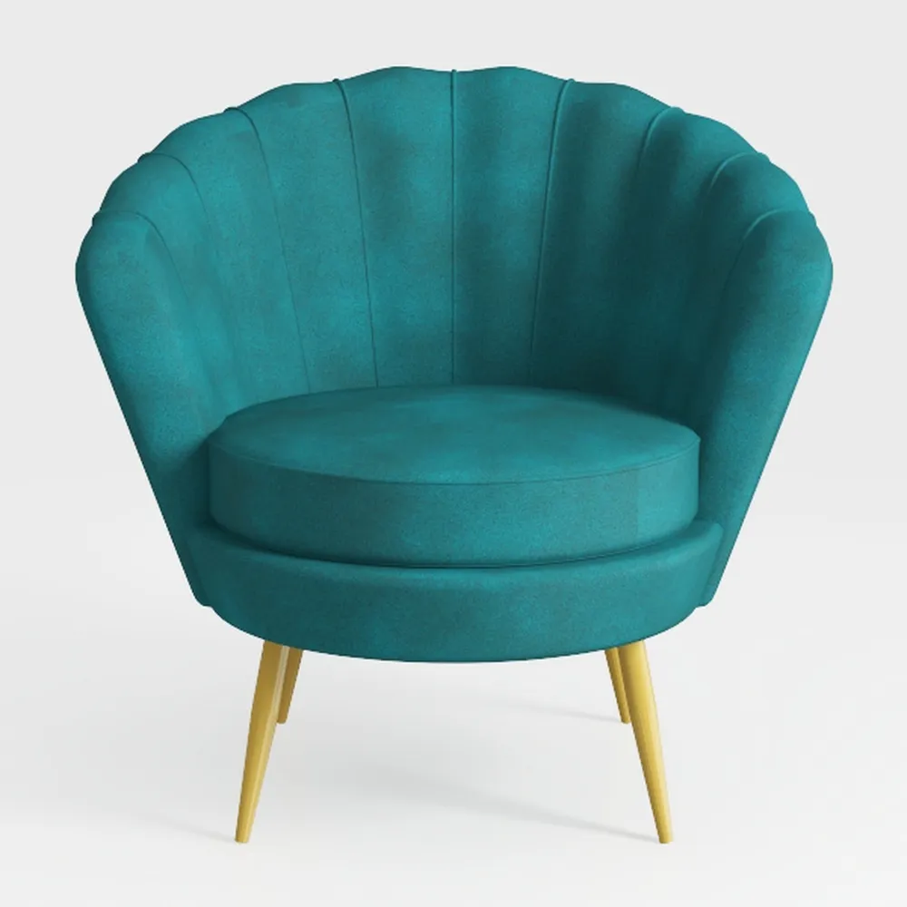 Mid Century Modern Flower Shape Accent Chair