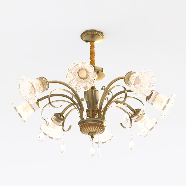 RUNNUP Cone Dome Tiffany Chandelier Stained Glass