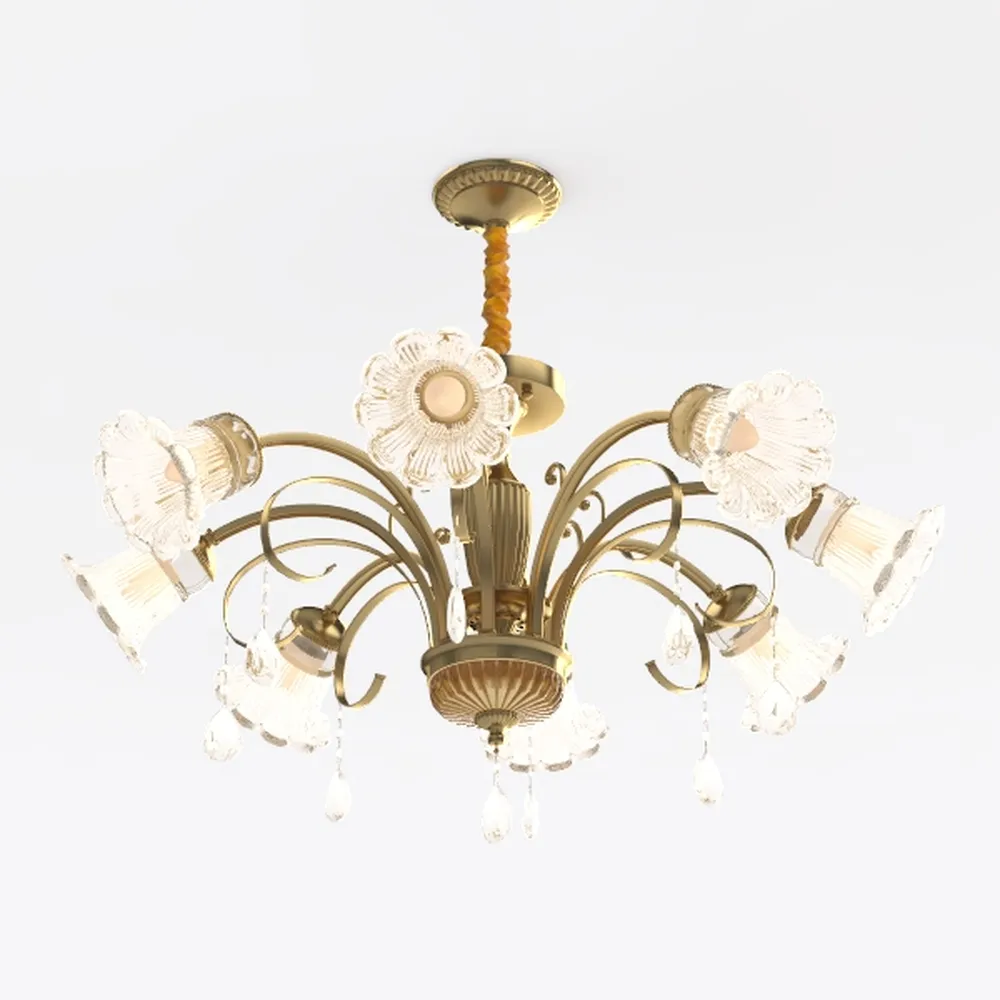 RUNNUP Cone Dome Tiffany Chandelier Stained Glass