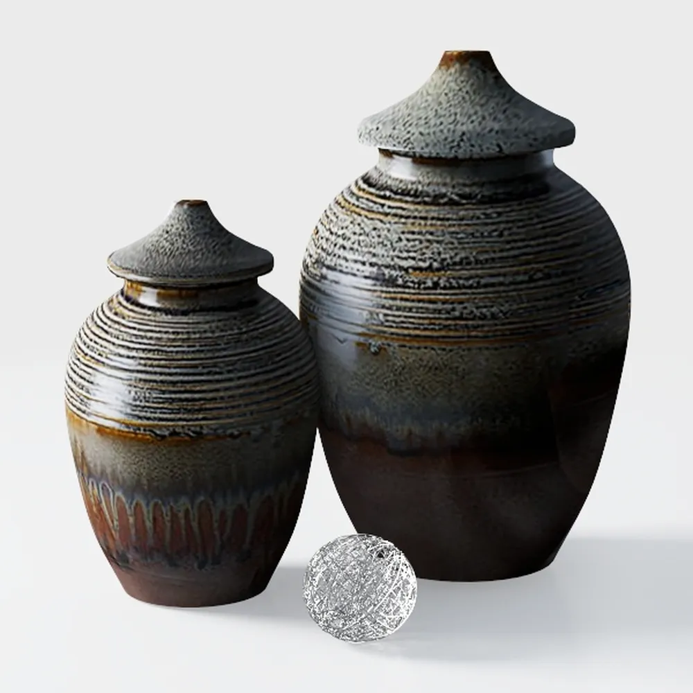 Large Rustic Minimalist Vase, 10" Distressed Round