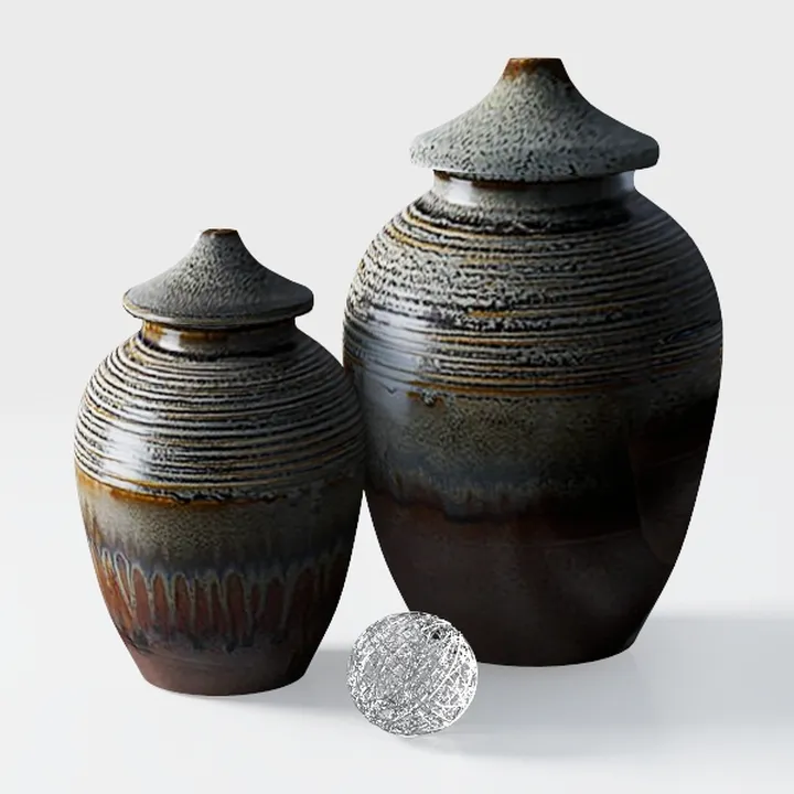 Large Rustic Minimalist Vase, 10" Distressed Round