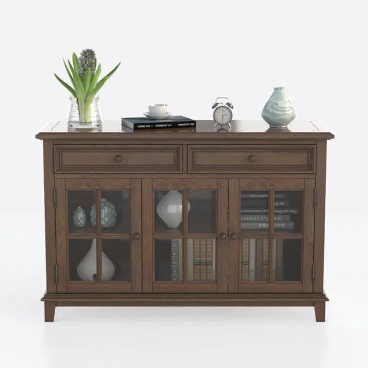 SICOTAS Sideboard Buffet Cabinet Set of 3, Rattan