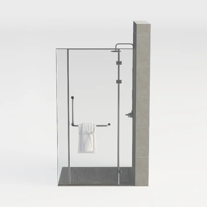 Minimalist Glass Metal Framed Shower Enclosure 3D Model