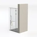 Minimalist Glass Metal Framed Shower Enclosure 3D Model Left 45 Degree View