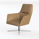 Modern Leather Swivel Armchair 3D Model Left 45 Degree View