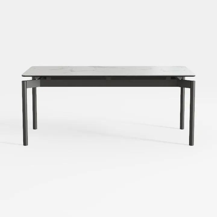 Modern Marble Top Black Metal Dining Table 3D Model