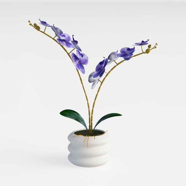 Briful Orchids Artificial Flowers 15&quot; Blue Phalaen