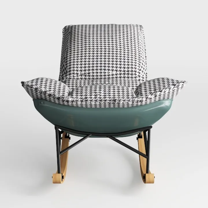 Garden Rocking Chair with Ottoman, Fabric Upholste