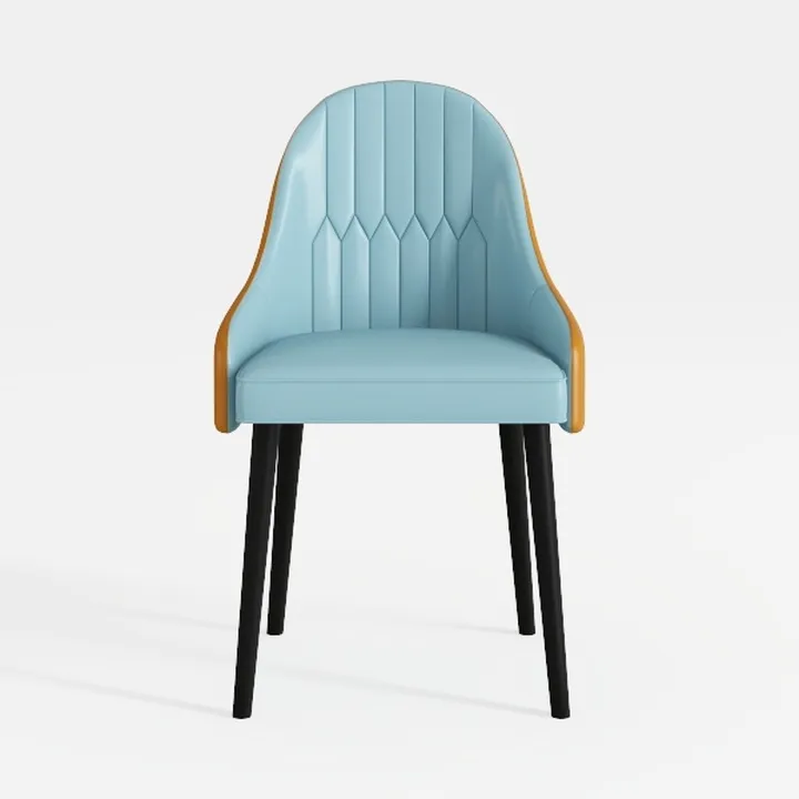 Modern Two Tone Leather Upholstered Dining Armchair 3D Model