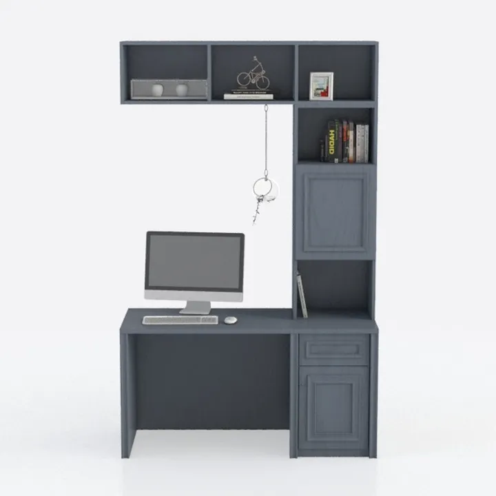 Tavolo da Ricevimento Moderno in Legno con Bancone E Ripostiglio, Banco Cassa Ideale E Banco di Benvenuto per Lobby, Saloni, Negozi al Dettaglio E Sale di Ricevimento, Marrone, Grey, 120cm/47.2in