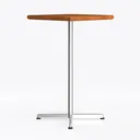 Modern Oak Top Metal Base Side Table 3D Model Left 45 Degree View