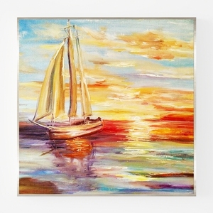 GREATBIGCANVAS House with Flag Unframed Poster