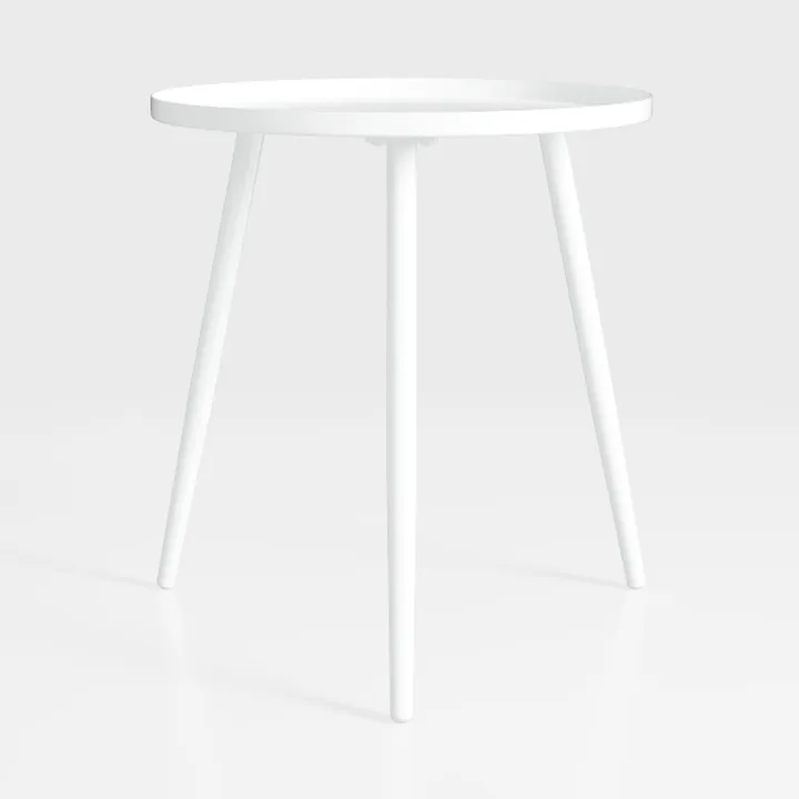 Minimalist White Metal Round Side Table 3D Model