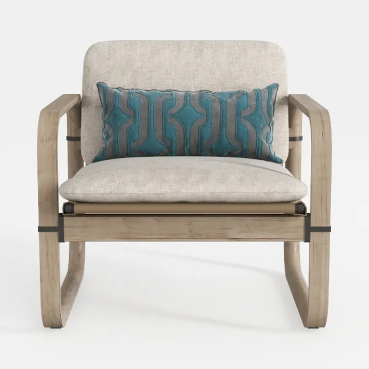 Giantex Mid Century Modern Accent Chair, Wooden Ar