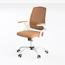 Modern Mesh Fabric Brown Office Chair 3D Model Left 45 Degree View