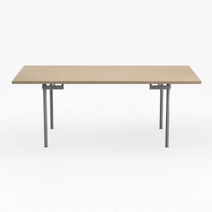 47" White Frame Desk, Natural Laptop Table Compute