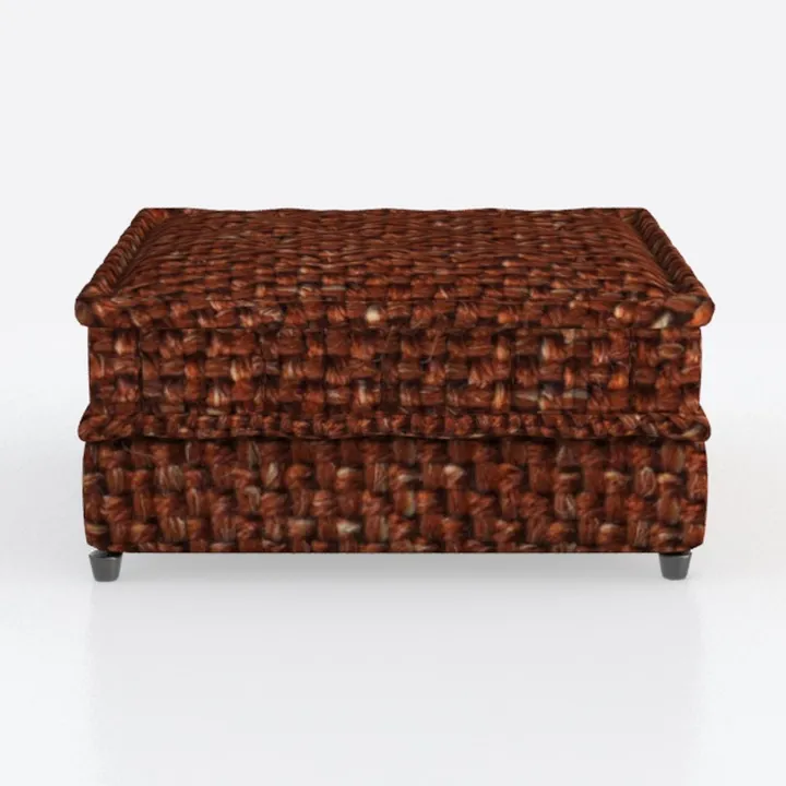 Erico Rust Brown Fabric Rectangle Accent Ottoman