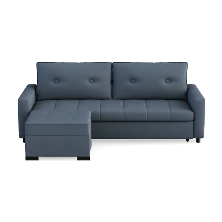 Minimalist Fabric L Shaped Sectional Sofa with Storage Ottoman 3D Model