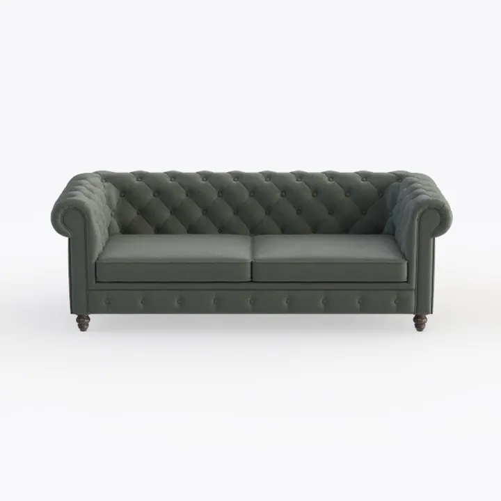 Vintage Tufted Velvet Chesterfield Sofa 3D Model