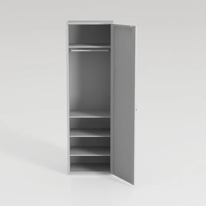 Minimalist Metal Single Tall Wardrobe Cabinet Storage 3D Model