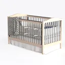 Pasadena White 3-in-1 Convertible Crib Left 45 Degree View