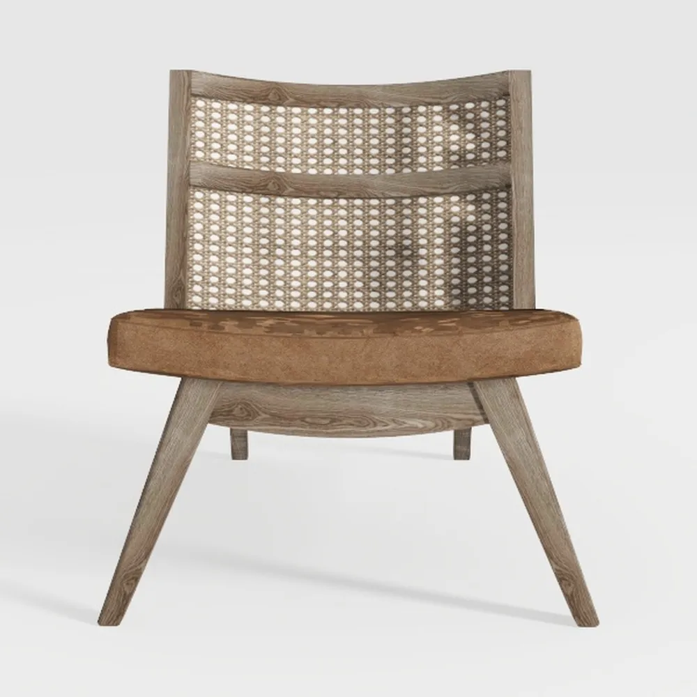 Set of 2 Black Rattan Dining Chair - Mid Century