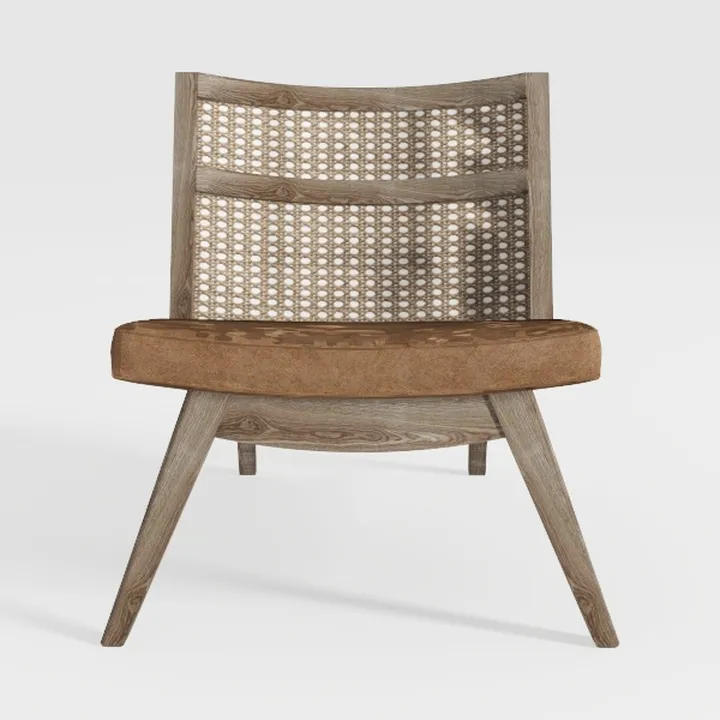 Set of 2 Black Rattan Dining Chair - Mid Century
