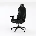 Black Fabric Modern Ergonomic Gaming Chair 3D Model Left 45 Degree View