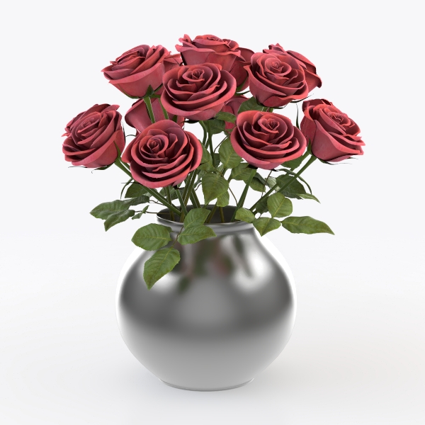 Der Rose 4 Pack Fake Flowers Small Artificial Faux