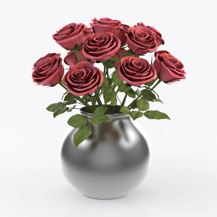 Der Rose 4 Pack Fake Flowers Small Artificial Faux