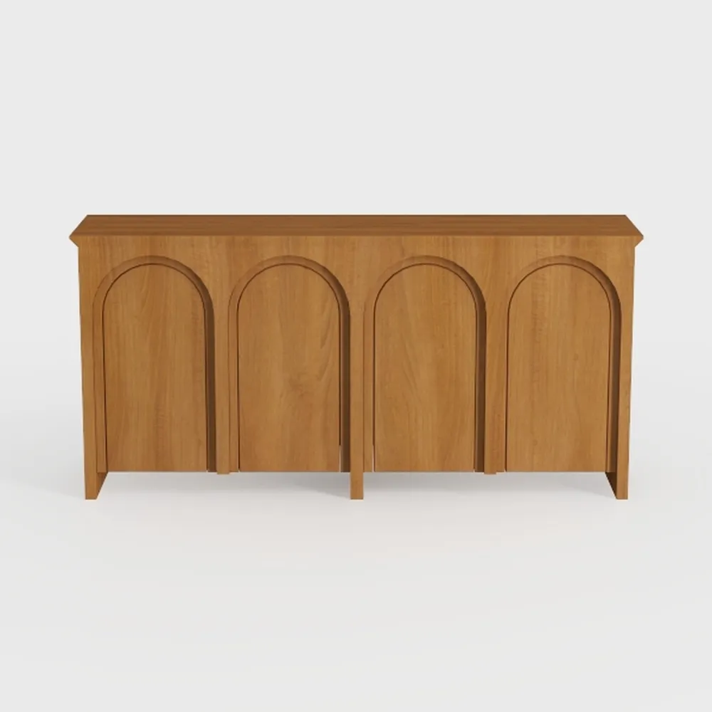 Rattan Sideboard Set of 2 Boho Kitchen Storage