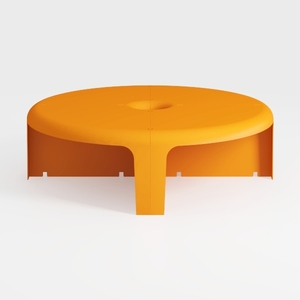 Minimalist Orange Round Coffee Table Modern 3D Model