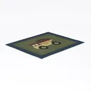 Kids Cartoon Truck Pattern Wool Area Rug 3D Model Left 45 Degree View