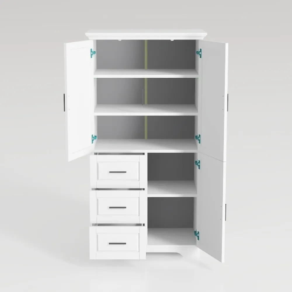 Metal Storage Cabinet with 2 Doors, 33" H White